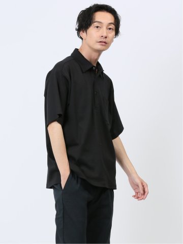 【DRESS POLO-SHIRT】綿ストレッチ オーバーサイズ 半袖ポロシャツ