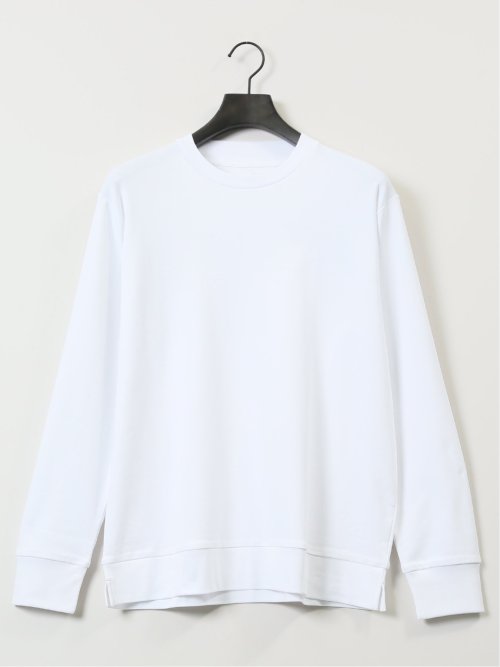 【DRESS T-SHIRT】綿ストレッチ スロープネック長袖Tシャツ