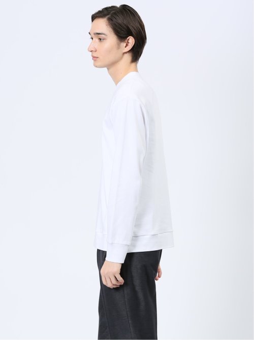 【DRESS T-SHIRT】綿ストレッチ スロープネック長袖Tシャツ