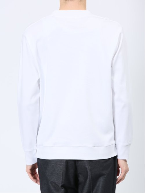 【DRESS T-SHIRT】綿ストレッチ スロープネック長袖Tシャツ