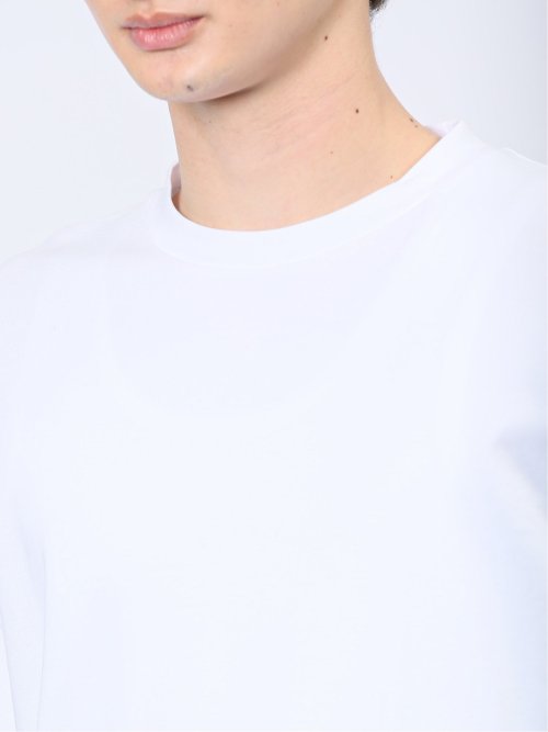 【DRESS T-SHIRT】綿ストレッチ スロープネック長袖Tシャツ