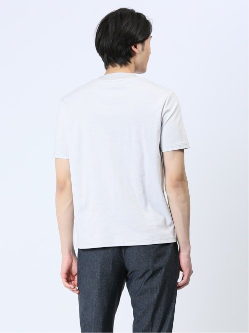 【DRESS T-SHIRT】綿ストレッチ クルーネック半袖Tシャツ ボーダー