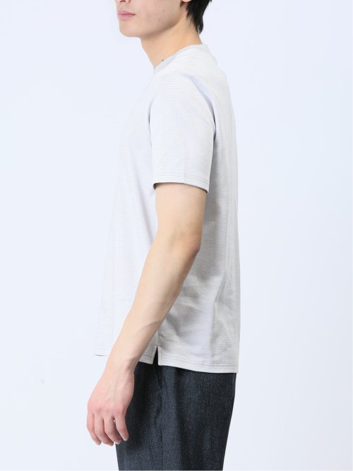 【DRESS T-SHIRT】綿ストレッチ クルーネック半袖Tシャツ ボーダー