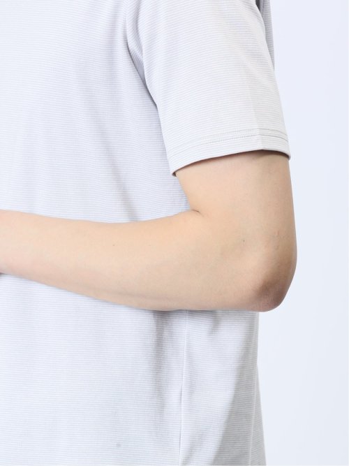 【DRESS T-SHIRT】綿ストレッチ クルーネック半袖Tシャツ ボーダー