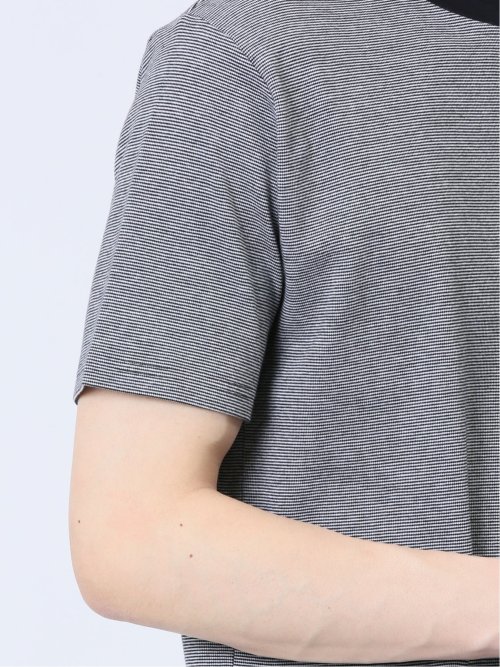 【DRESS T-SHIRT】綿ストレッチ クルーネック半袖Tシャツ ボーダー