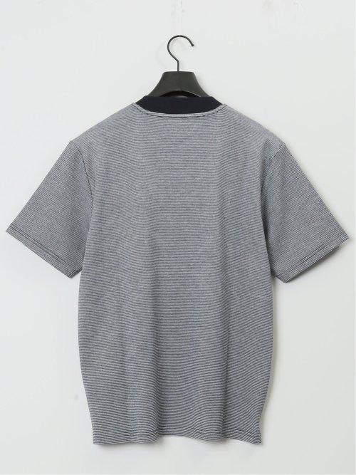 【DRESS T-SHIRT】綿ストレッチ クルーネック半袖Tシャツ ボーダー