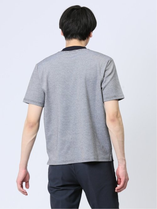 【DRESS T-SHIRT】綿ストレッチ クルーネック半袖Tシャツ ボーダー