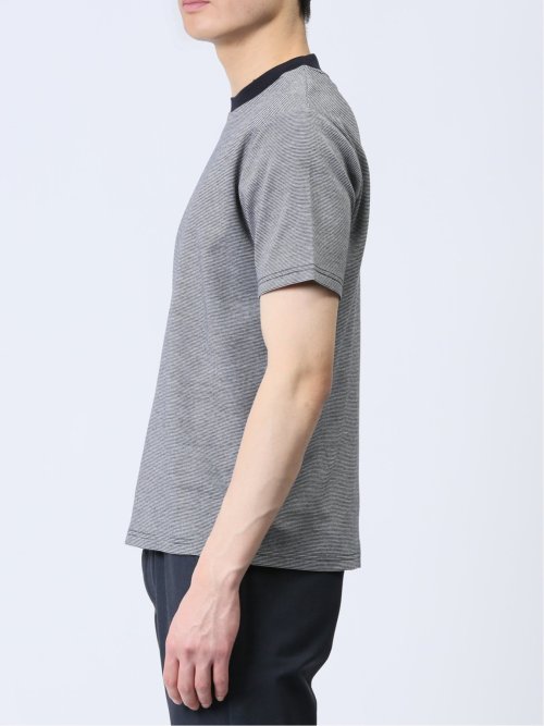 【DRESS T-SHIRT】綿ストレッチ クルーネック半袖Tシャツ ボーダー