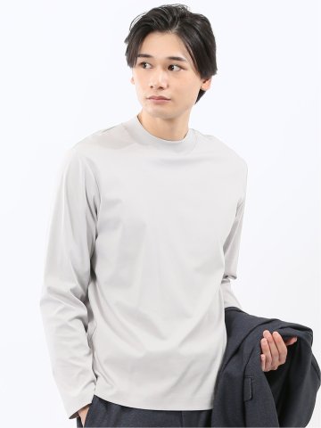【DRESS T-SHIRT】シルケットスムス モックネック 長袖Tシャツ