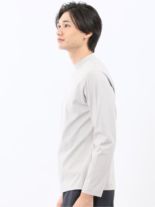【DRESS T-SHIRT】シルケットスムス モックネック 長袖Tシャツ