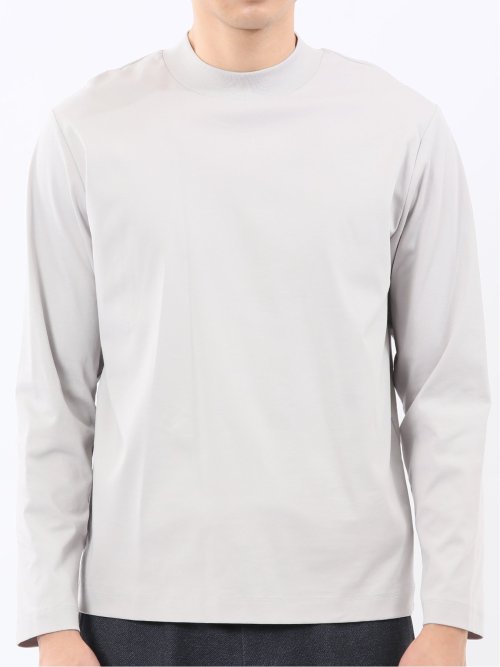【DRESS T-SHIRT】シルケットスムス モックネック 長袖Tシャツ