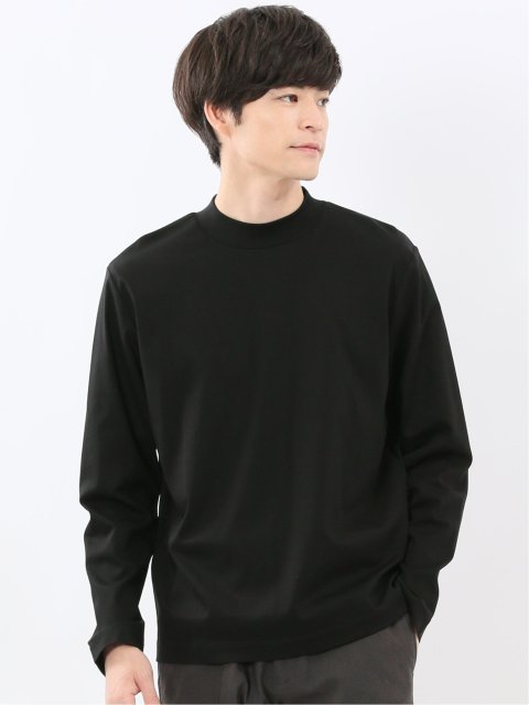【DRESS T-SHIRT】シルケットスムス モックネック 長袖Tシャツ