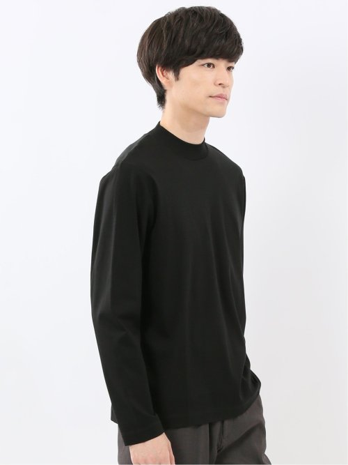 【DRESS T-SHIRT】シルケットスムス モックネック 長袖Tシャツ