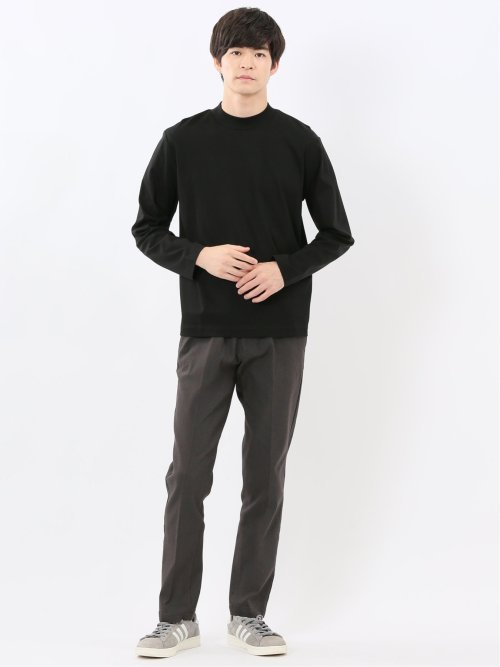 【DRESS T-SHIRT】シルケットスムス モックネック 長袖Tシャツ