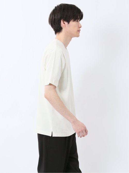 ストレッチ ニット衿 クルーネック半袖Tシャツ