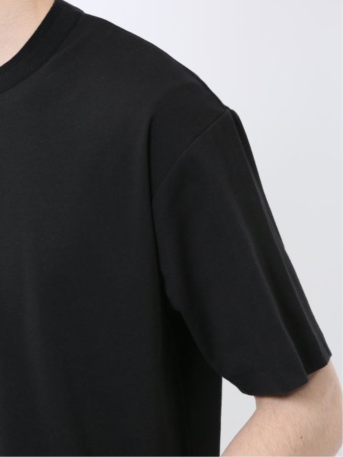 ストレッチ ニット衿 クルーネック半袖Tシャツ