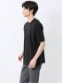 ストレッチ ニット衿 クルーネック半袖Tシャツ
