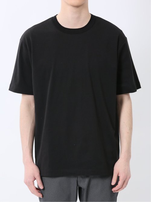 ストレッチ ニット衿 クルーネック半袖Tシャツ