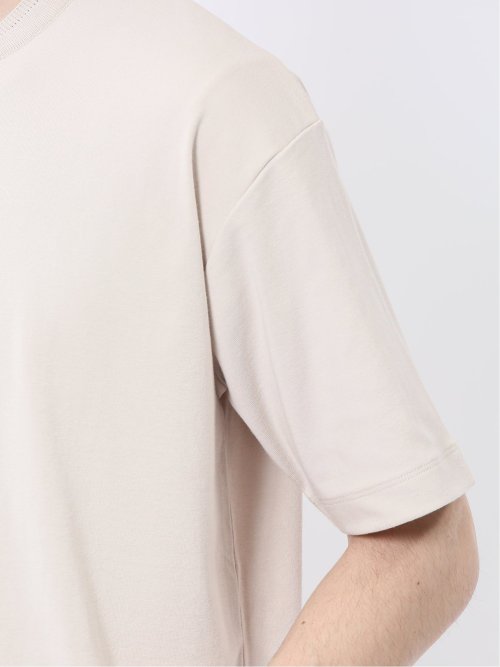 ストレッチ ニット衿 クルーネック半袖Tシャツ