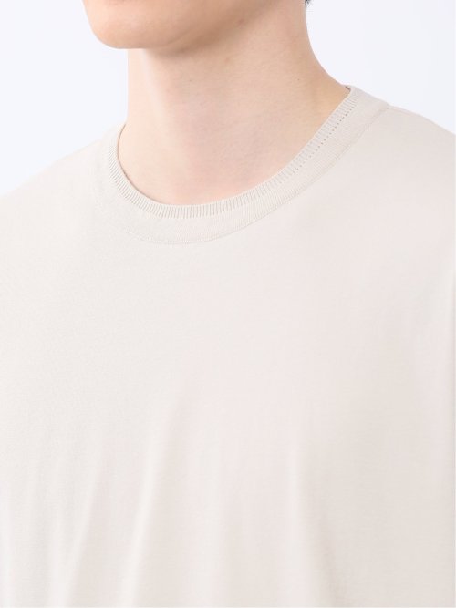 ストレッチ ニット衿 クルーネック半袖Tシャツ