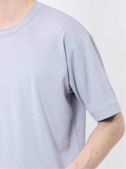 ストレッチ ニット衿 クルーネック半袖Tシャツ