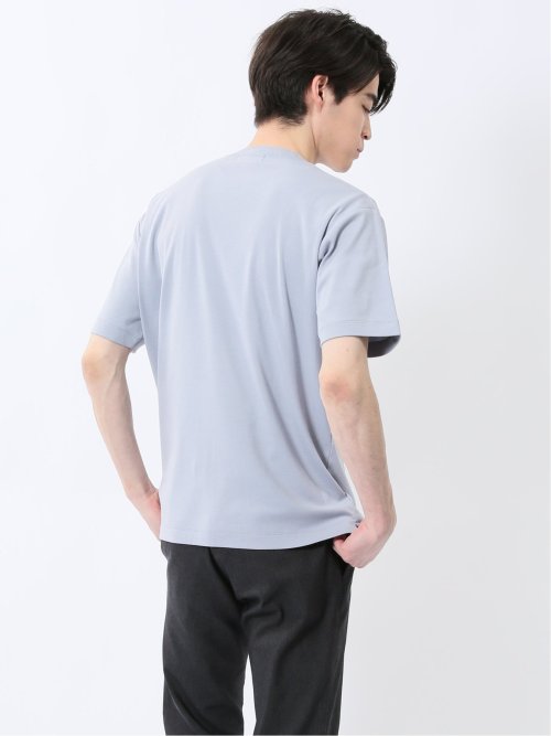 ストレッチ ニット衿 クルーネック半袖Tシャツ