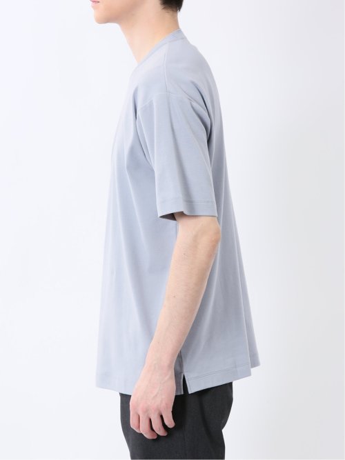 ストレッチ ニット衿 クルーネック半袖Tシャツ