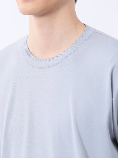 ストレッチ ニット衿 クルーネック半袖Tシャツ