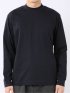 Tシャツ メンズ 長袖 ストレッチ UV 綿 コットン 無地 シルケット スムス モックネック ドレスT