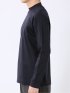 Tシャツ メンズ 長袖 ストレッチ UV 綿 コットン 無地 シルケット スムス モックネック ドレスT