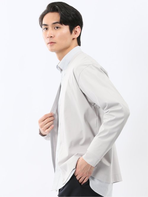 接触冷感ストレッチ シルケットスムス Vネックカーディガン