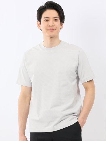 【DRESS T-SHIRT】綿ストレッチ ボーダー クルーネック半袖Tシャツ
