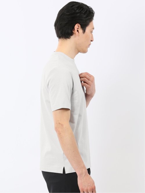 【DRESS T-SHIRT】綿ストレッチ ボーダー クルーネック半袖Tシャツ