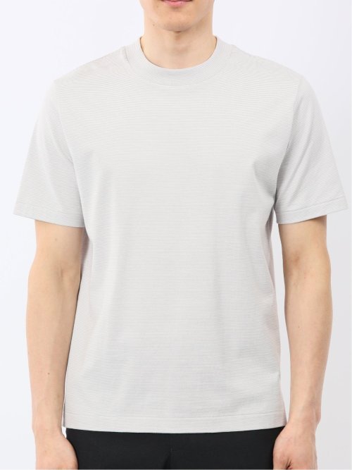 【DRESS T-SHIRT】綿ストレッチ ボーダー クルーネック半袖Tシャツ