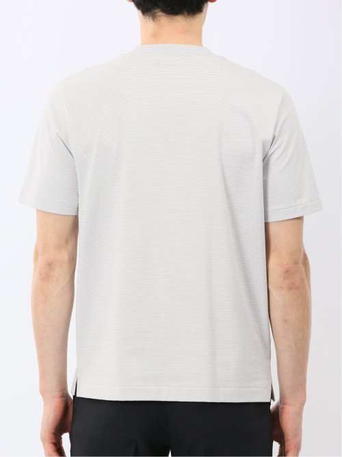 【DRESS T-SHIRT】綿ストレッチ ボーダー クルーネック半袖Tシャツ