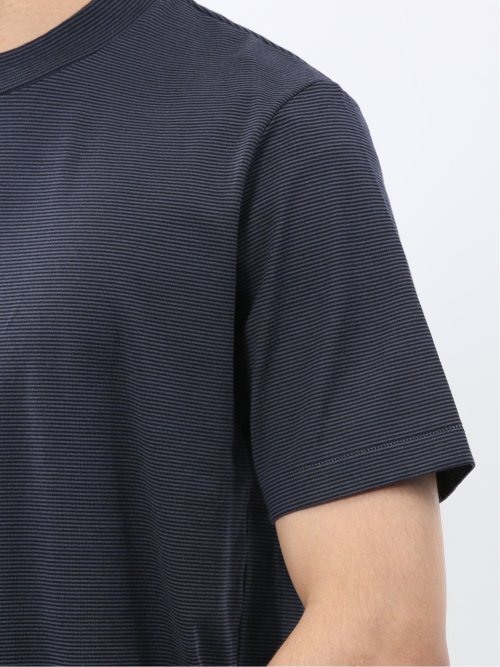 【DRESS T-SHIRT】綿ストレッチ ボーダー クルーネック半袖Tシャツ