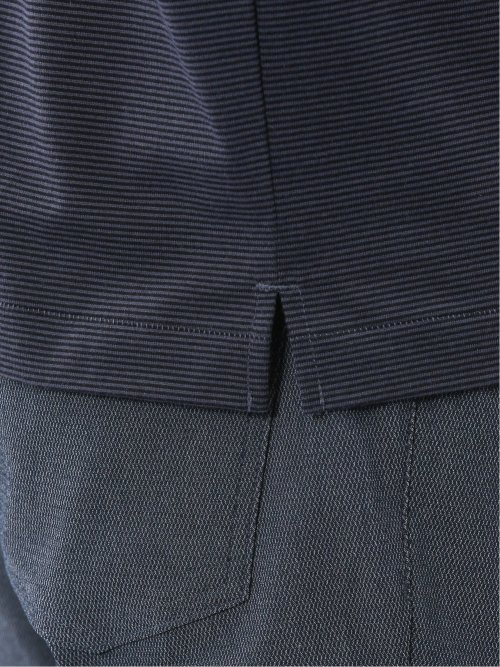 【DRESS T-SHIRT】綿ストレッチ ボーダー クルーネック半袖Tシャツ