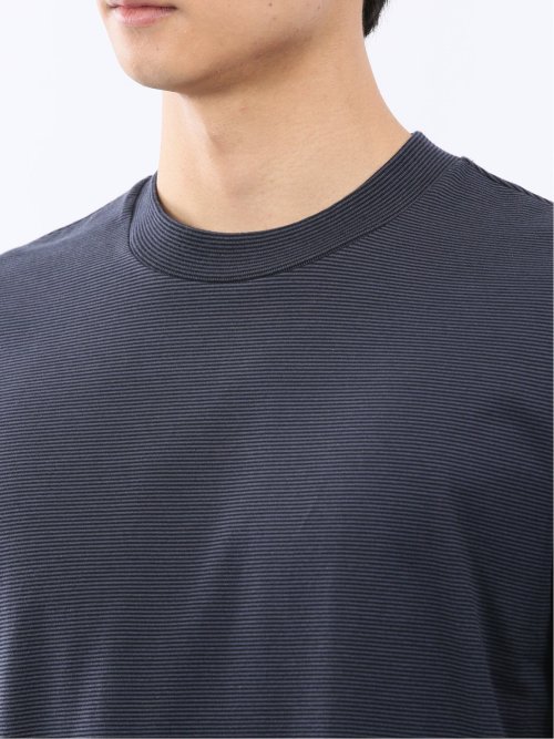 【DRESS T-SHIRT】綿ストレッチ ボーダー クルーネック半袖Tシャツ