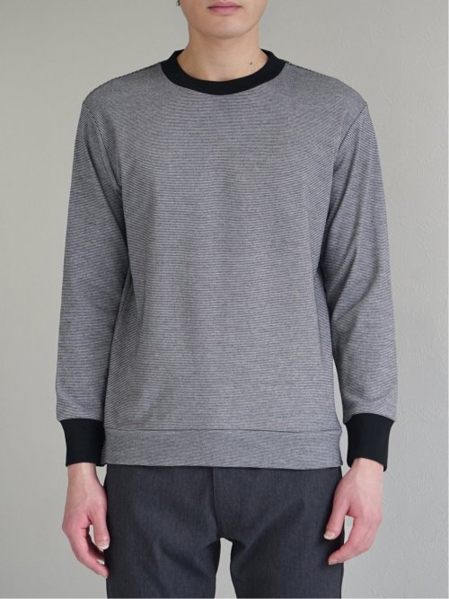 【DRESS T-SHIRT】綿ストレッチ クルーネック長袖Tシャツ