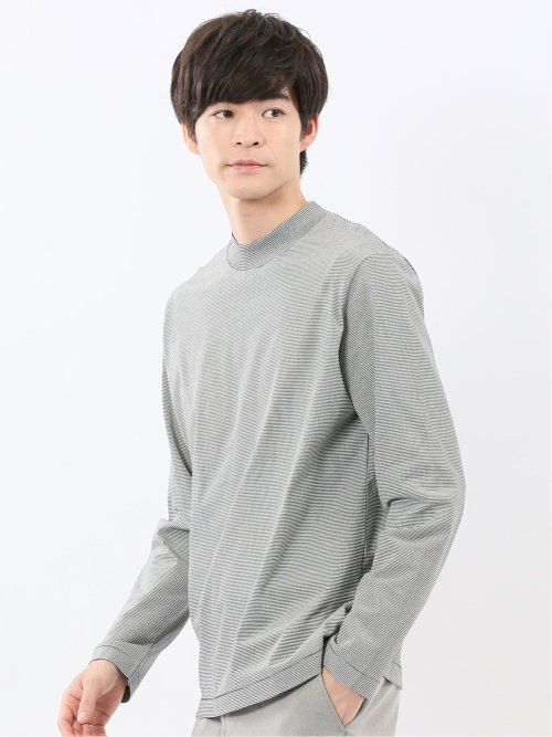 【DRESS T-SHIRT】シルケットスムス モックネック 長袖Tシャツ