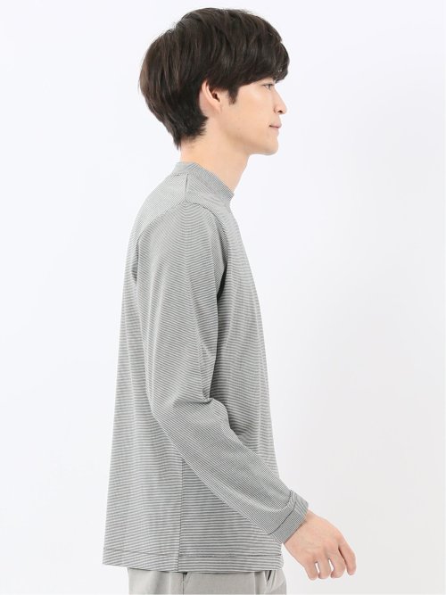 【DRESS T-SHIRT】シルケットスムス モックネック 長袖Tシャツ