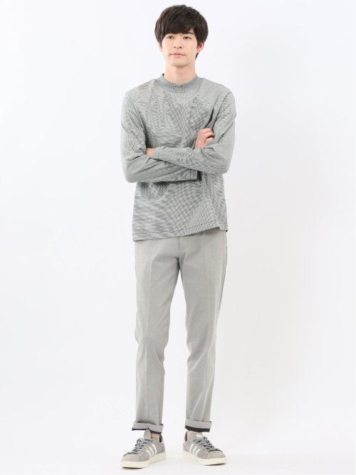 【DRESS T-SHIRT】シルケットスムス モックネック 長袖Tシャツ