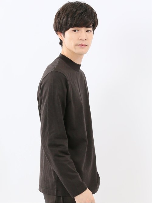 【DRESS T-SHIRT】シルケットスムス モックネック 長袖Tシャツ