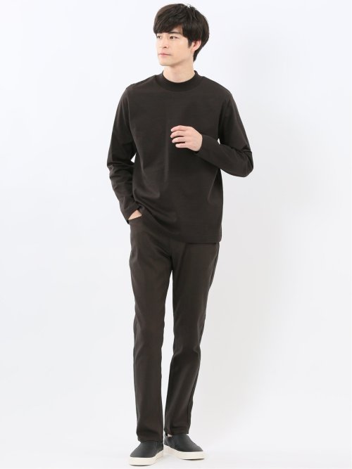 【DRESS T-SHIRT】シルケットスムス モックネック 長袖Tシャツ