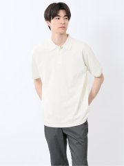 ストレッチ ニット衿 半袖ポロシャツ