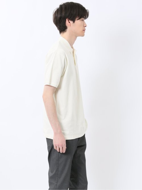 ストレッチ ニット衿 半袖ポロシャツ