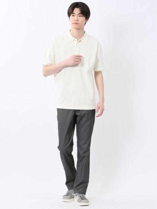ストレッチ ニット衿 半袖ポロシャツ