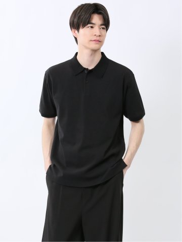 ストレッチ ニット衿 半袖ポロシャツ