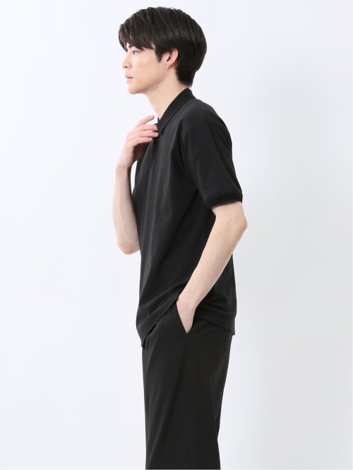 ストレッチ ニット衿 半袖ポロシャツ