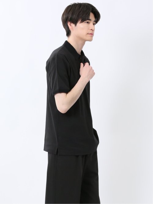 ストレッチ ニット衿 半袖ポロシャツ